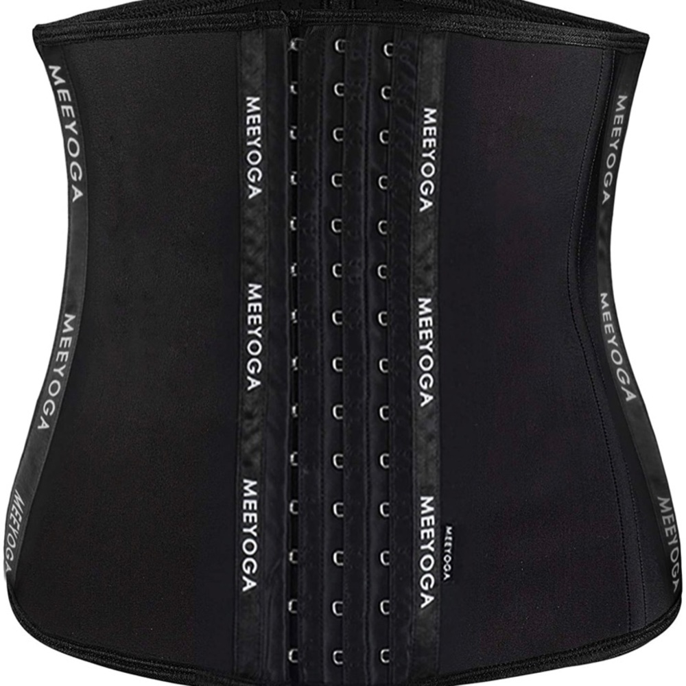 Meeyoga Latex Workout Corset Waist Trainer for Women Size Large Black